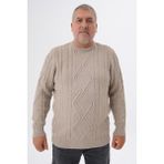 Büyük Beden Trist Star Erkek Yün Kazak Vizon Renk Bisiklet Yaka Kışlık Stil ile Rahatlık - 3XL