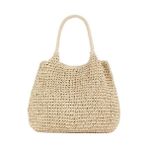 Büyük Bej Hasır Çanta (Plaj Çantası/tote Bag/alışveriş Çantası) - 101-Bej