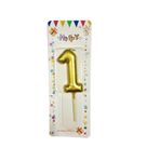 Büyük Boy 1 Rakam Gold Mum 12Cm