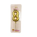Büyük Boy 8 Rakam Gold Mum 12Cm