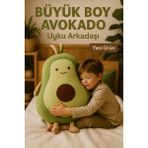 Büyük Boy Avokado Peluş Uyku Arkadaşı - Uyku ve Oyun Arkadaşı, Hediyelik - 95X65 cm Yumuşak Yastık - 95 x 65 cm