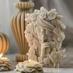 Büyük Boy Çiçek Kraliçesi Büyük Boy Mum & Beton Silikon Kalıp - Seçenek 1