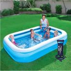 Büyük Boy Dikdörtgen Şişme Aile Havuzu 211X132X46CM - Pompa Hediyeli - Altın