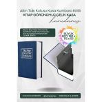 Büyük Boy Kitap Görünümlü Anahtarlı Çelik Kasa Altın Takı Kutusu Kasa Kumbara Kilitli Sandık 180X115