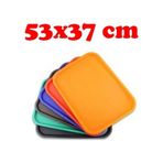 Büyük Boy Servis Tepsisi Kırılmaz Kaydırmaz Tepsi 53X37 CM Siyah