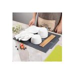 Büyük Boy Silikon Su Toplamaz Bulaşık Kurutma Matı Bulaşıklık - Bulaşık Altlığı 44 x 33 cm - Antrasit