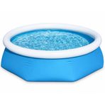 Büyük Boy Şişme Havuz, 2.44 Metre Çaplı Jumbo Aile Havuzu, 3 Katmanlı Dayanıklı PVC UV Dayanıklı Tahliye Tıpalı, Yetişkin Çocuk Ev Balkon Bahçe Yazlık Teras İçin Jumbo Aile Büyük Boy Şişme Havuz