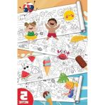 Büyük Boy Yaz Temalı Boyama Kağıdı Rulosu, 5 Metre X 45 Cm, Eğitici Aktivite