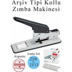 Büyük Boy Zımba Makinesi 1 Adet Arşiv Tipi Zımba Makinası 100 Sayfa Kapasiteli Zımba Teli Hediyeli Kollu Zımba Makinası ASS-890