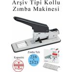 Büyük Boy Zımba Makinesi 1 Adet Arşiv Tipi Zımba Makinası 200 Yaprak Kapasiteli Zımba Teli Hediyeli Kollu Zımba Makinası