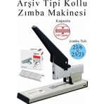 Büyük Boy Zımba Makinesi 1 Adet Arşiv Tipi Zımba Makinası 240 Yaprak Kapasiteli Zımba Teli Hediyeli Kollu Zımba Makinası