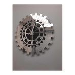 Büyük Dekoratif Gümüş Güneş Duvar Saati Modern Türk Rakamı Mdf Aynalı Pleksiglas 60x60 Cm