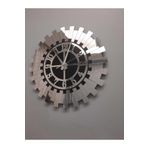 Büyük Dekoratif Gümüş Güneş Duvar Saati Modern Türk Rakamı Mdf Aynalı Pleksiglas 60x60 Cm