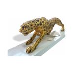 Büyük Dev 80 Cm Altın Leopar Aslan Kedi Kaplan Biblosu Heykeli