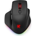 Büyük Eller Için Redragon Büyük Kablosuz Oyun Faresi, Tri-Modlar Kablolu Şarj Edilebilir Ergo Rgb Fareşi, 2 Yan Düğmeli, 6 Arka Aydınlatmalı Mod, Programlanabilir Makro Oyuncu Faresi - Siyah