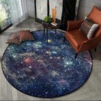 Büyük Galaksi Yuvarlak Halı Nebula Yıldız Yıldızlı Halı Oturma Odası Çalışma Odası Çocuk Yatak Odası Evren Uzay Temalı Dekor 100 cm Çap