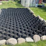 Büyük Geocell Izgara Döşeme Taşları, Bahçe Park Alanları Zemin Tutucu Izgara, 5 cm/2 inç Uzun Çakıl Sabitleyici Geogrid, Tek Renk, 6 m x 8 m (20 ft x 26 fit)