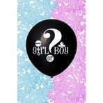 Büyük Girl Or Boy Siyah Cinsiyet Belirleme Partisi Balonu Konfeti
