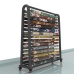 Büyük Haddeleme Kumaş Teşhir Rafı, Çift Taraflı Vinil Wrap Depolama Arabası, Ticari ve Perakende Kullanım için Çelik Düzenleyici, 18 Çubuk, 165cm Genişlik, Mağazalar ve Stüdyolar için Mükemmel