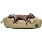 Büyük Irk Köpek Yatağı Ultrasoft Yıkanabilir Yüksek Kaliteli Kumaş Pati Işlemeli - 70 x 90 cm - renk - Bej