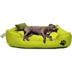 Büyük Irk Köpek Yatağı Ultrasoft Yıkanabilir Yüksek Kaliteli Kumaş Pati Işlemeli - 70 x 90 cm - renk - Sarı