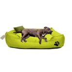 Büyük Irk Köpek Yatağı Ultrasoft Yıkanabilir Yüksek Kaliteli Kumaş Pati Işlemeli - 70 x 90 cm - Sarı