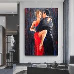 Büyük Kanvas Ev Dekoru, Dans Eden Çift Tablosu, Müzik Odası Sanatı, Tango Temalı Kanvas