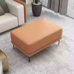 Büyük Kare Deri Puf Ayak Dayanağı Ayakkabı Değişimi Tabure Yatak Sonu Tezgah Döşemeli Büyük Boy Sehpa Oturma Odası için Turuncu 100x60x42cm