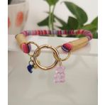 Buyuk Kedi Kopek Boyun Tasmasi Bohem Kedi Kolyesi Yayli Kilit 25Cm - Pembe