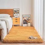 Büyük Koyun Yünü Yatak Odası Halısı Kaymaz ve Yıkanabilir Halı Oturma Odası Yatak Odası ve Salon için Modern ve Yumuşak Halı Bej 200x300 cm