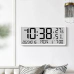 Büyük Lcd Dijital Duvar Masa Saati Sıcaklık Ve Nem Göstergeli Çalar Saat Askılı/masaüstü Dijital