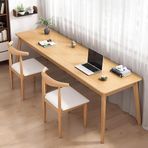Büyük Masif Ahşap Masa 2 Kişilik Ev Ofis Modern Yönetici Yazı Masası Geniş Bilgisayar İş İstasyonu (47x15.7x29.5 inç Ahşap Renk)