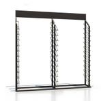 Büyük Mermer Döşeme Düzenleyici Raf - Örnek Kapılar için Yerde Metal ve Ahşap Karo Vitrin, Yapı Malzemesi Vitrini (32x169.5cm)
