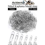 Büyük Metal Ataş No 5 50 Mm 100 Lü 1 Paket Nikel Kaplama Metal Ataç Dayanıklı Paslanmaz 45 Sayfa Kapasiteli Dev Ataş