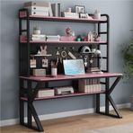 Büyük Metal Çerçeve PC Masası Depolama Raflı ve Pegboard Ev Ofis Oyun ve Çalışma Çalışma İstasyonu 78,7 cm G x 175,3 cm Y x 59,6 cm D – Verimlilik için Modern Yazı Masası