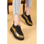 Büyük Numara Bayan Taşlı Spor Ayakkabı - Altın