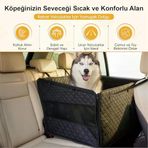 Büyük Orta Köpekler İçin Araba Hamağı, Evcil Hayvan Araç Koltuğu, Taşıma Çantası, Su Geçirmez Kumaş, Katlanabilir Evcil Hayvan Koltuğu - Siyah