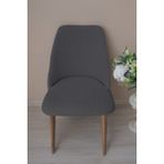 Büyük Oval Likralı Sandalye Kılıfı Yıkanabilir Streç Lastikli Bambu Sandalye Örtüsü 1 Adet - 45 x 56 cm - Antrasit