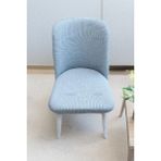 Büyük Oval Likralı Sandalye Kılıfı Yıkanabilir Streç Lastikli Bambu Sandalye Örtüsü 1 Adet - 45 x 56 cm - Gri