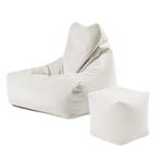 Büyük Puf Koltuk, Fasulye Torbası Sandalye Örtüsü Oturma Odası İçin Dolgu Yok Çok Renkli(Beige White-with Fd)