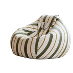 Büyük Puf Koltuk, Fasulye Torbası Sandalye Örtüsü Pamuk Keten Çok Renkli 70-100cm Dolgusuz(Green,D100cm-3.3ft-cover)