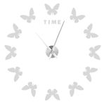 Büyük Şekil Duvar Saati - Oturma Odası Ve Ofis Için Modern DIY Sticker Dekoru (SILVER)