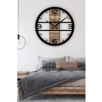 Büyük Sessiz Duvar Saati, Ahşap Modern Duvar Saati, Yeni Ev Hediyesi, Yeni Ofis Hediyesi, 60cm (60 cm)