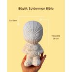 Büyük Spiderman Biblo – 20 cm Boyanabilir Güçlendirilmiş Beton Seramik Obje | Workshop ve Hobi Boyama Için Uygun - Beyaz