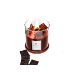Büyük Üfleme Cam Ahşap Fitilli Hot Chocolate Vegan Mum (380 gr)
