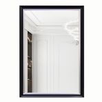 Büyük Vintage Çerçeve Duvar Banyo Aynası, HD/Patlamaya Dayanıklı/Paslanmayan Makyaj Aynası, Siyah, 70x90cm/27.5x35.4in, Modern Dekor İçin İdeal