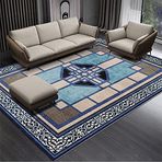 Büyük Vintage Mavi Alan Halısı 200x300 cm Yıkanabilir Kaymaz Halı Oturma Odası Yatak Odası Yemek Odası Ofis için Şık Ev Dekoru Çözümü