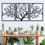 Büyük Yaşam Ağacı Metal Duvar Sanatı Dekoru 3 Panel, Ağaç Dalı Metal Süs Asılı Tabela, Ev Duvar Dekoru için Modern Metal Dal Duvar Dekorasyonu (Toplam 53 x 23,6 inç)