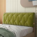 Büyük Yatak Başlığı Yastık Arkalığı Yatak Dinlenme Yastığı Boyun ve Bel Desteği Yurt Odası Daybed için Tam Boy Çıkarılabilir Yıkanabilir Kapak, Yeşil