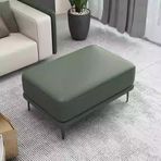 Büyük Yeşil Deri Osmanlı Ayaklık Oturma Odası için Kare Sehpa Değiştirme Taburesi Büyük Boy Dolgulu Armut Koltuk (100 x 60 x 42 cm)